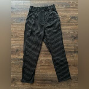 Nasty Gal Mid Rise Black Pinstripe Pant Sz 6